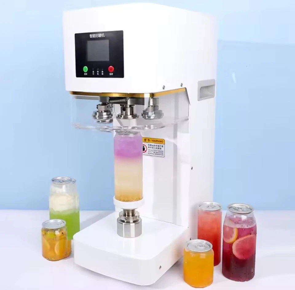 Automatic Can Sealing Machine Non Rotary - for Food Grade Plastic Drinking Clear Can Bottle