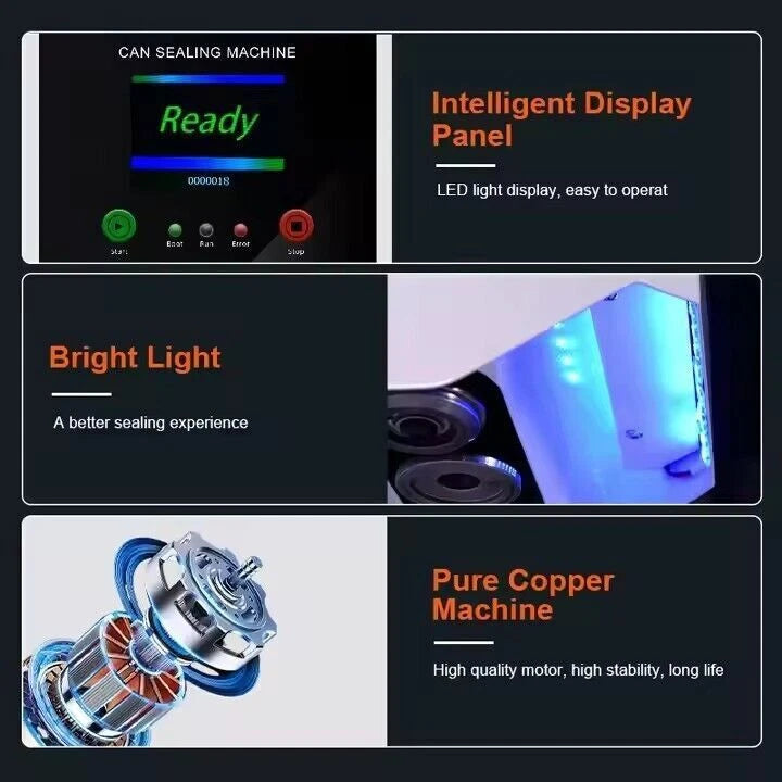 Automatic Can Sealing Machine Non Rotary - for Food Grade Plastic Drinking Clear Can Bottle