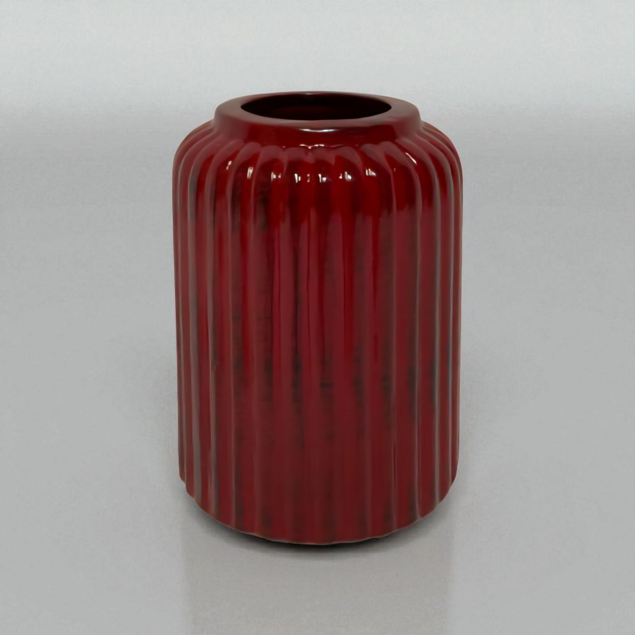 Vase Louise Ribbed Bottle Base 36x11cm Red