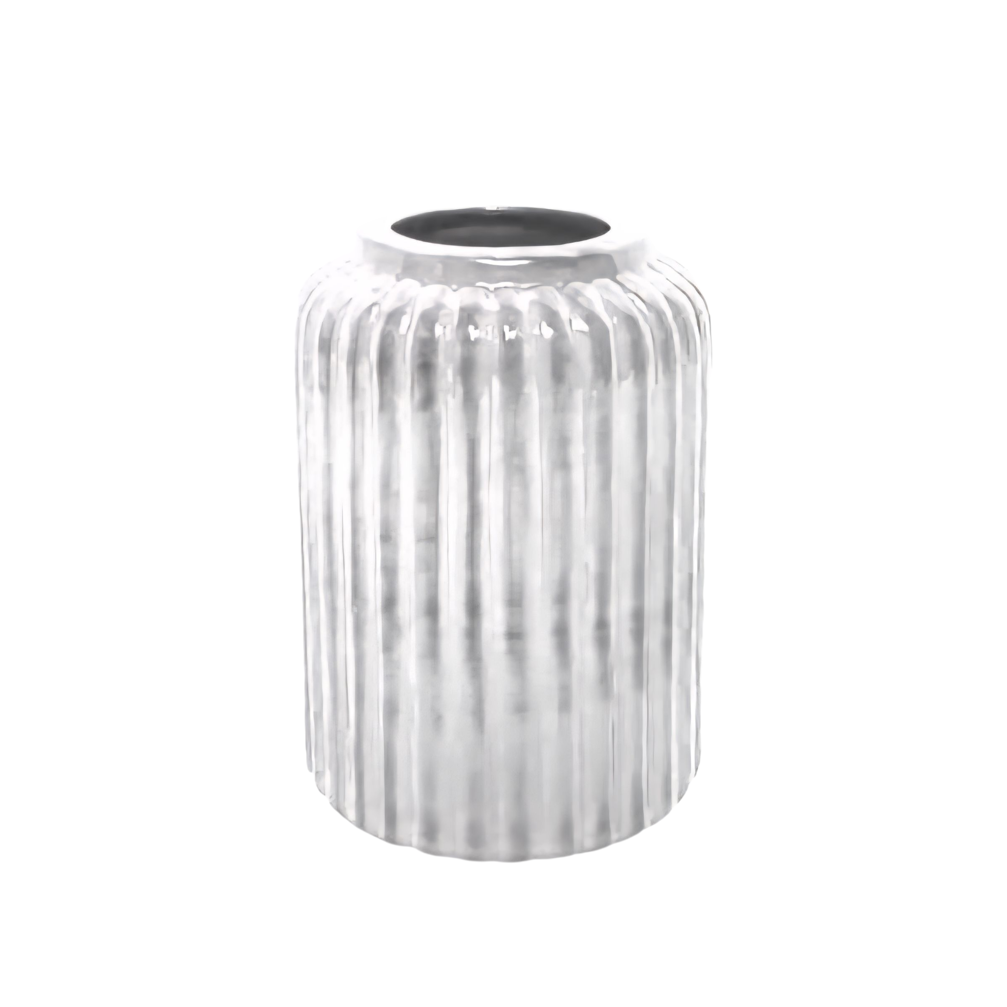 Vase Louise Ribbed Bottle Base 25.5x11cm White