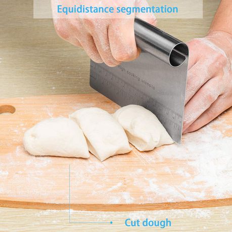 Stainless Steel Dough Scraper Cutter 15x11.5cm with Measurments KG1455
