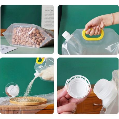 Stand-Up Beverage Carry Pouch Bag Clear 2.5L Food Grade Clear with Side Spout 21x26+10cm