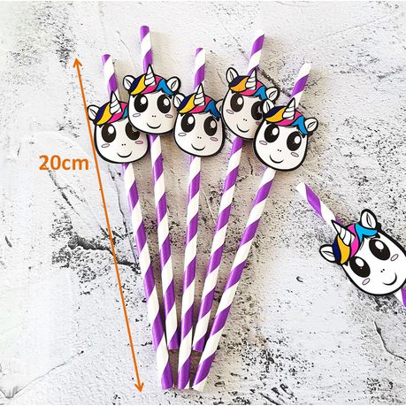Disposable Paper Straws 6mm Unicorn 5pc