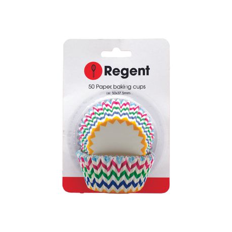 Regent Baking Paper Cupcake Liners Chevron Bright Colour 50pcs 71504