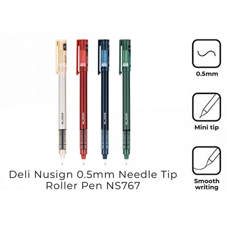 Deli Nusign Roller Pen Needle tip 0.5mm Black NS767 1pc