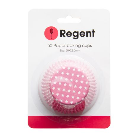 Regent Cake Cups Pink and White Star 50pcs 71401
