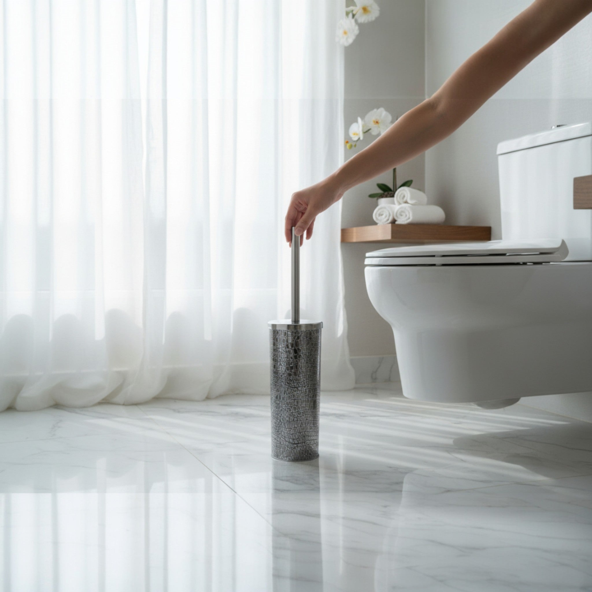 Stainless Steel Toilet Brush Set 26.5x9.5cm