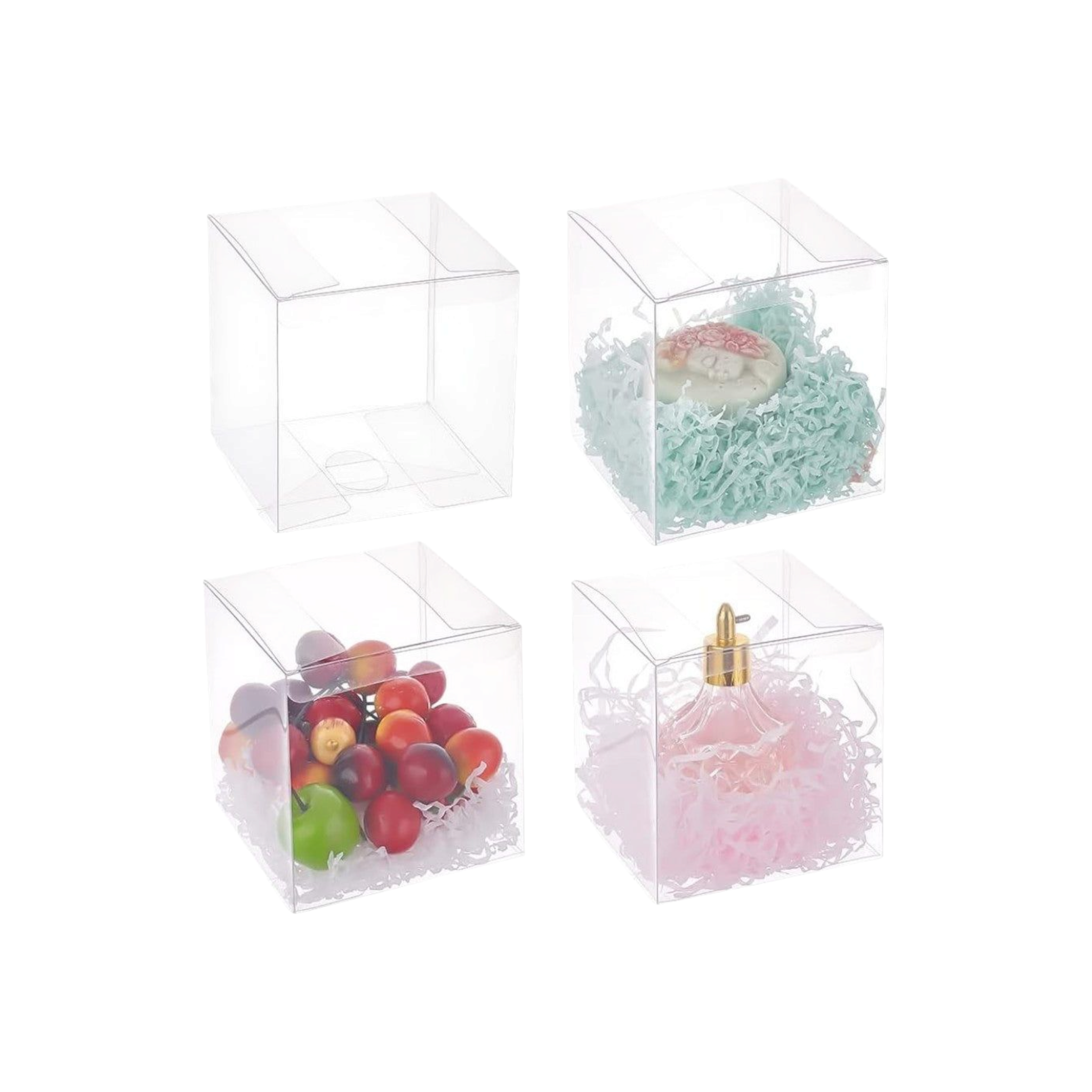 PVC Cube Gift Boxes 5x6cm Transparent 12pack