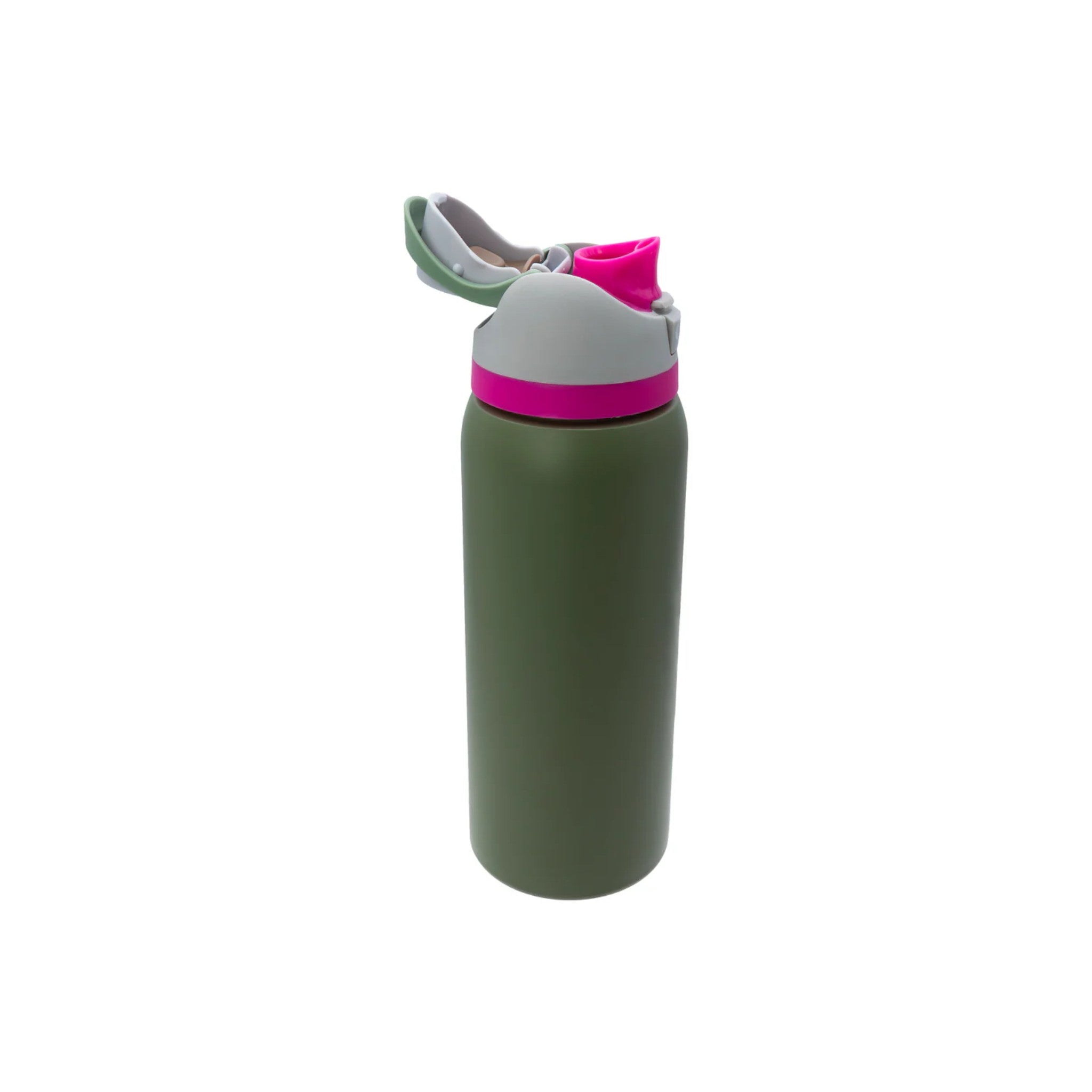 Regent Travel Vacuum Flask 960ml Olive Green Stainless Steel with Sip Straw