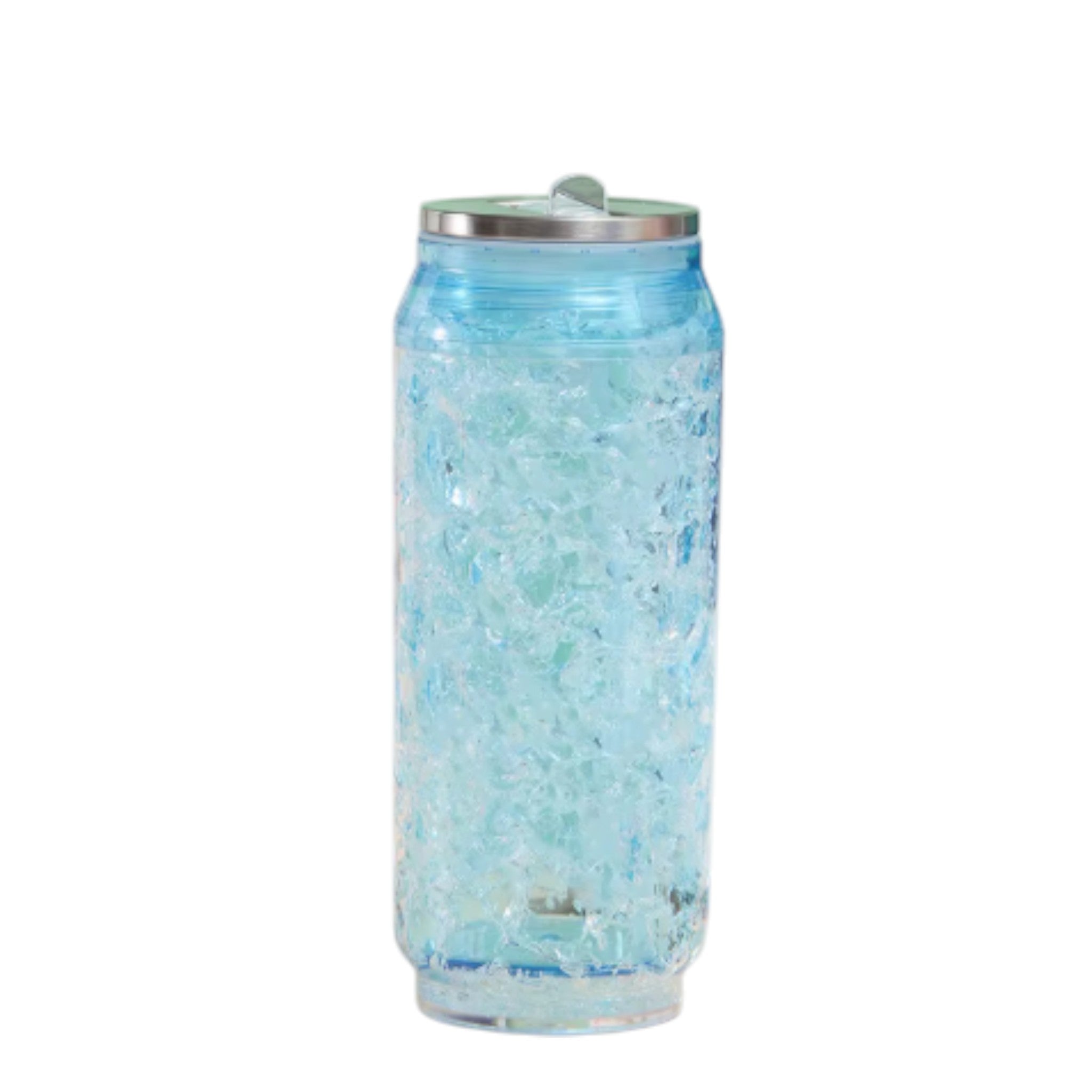 Crushed Ice Design Drinking Can Bottle 450ml BPA Free Double Layer Plastic