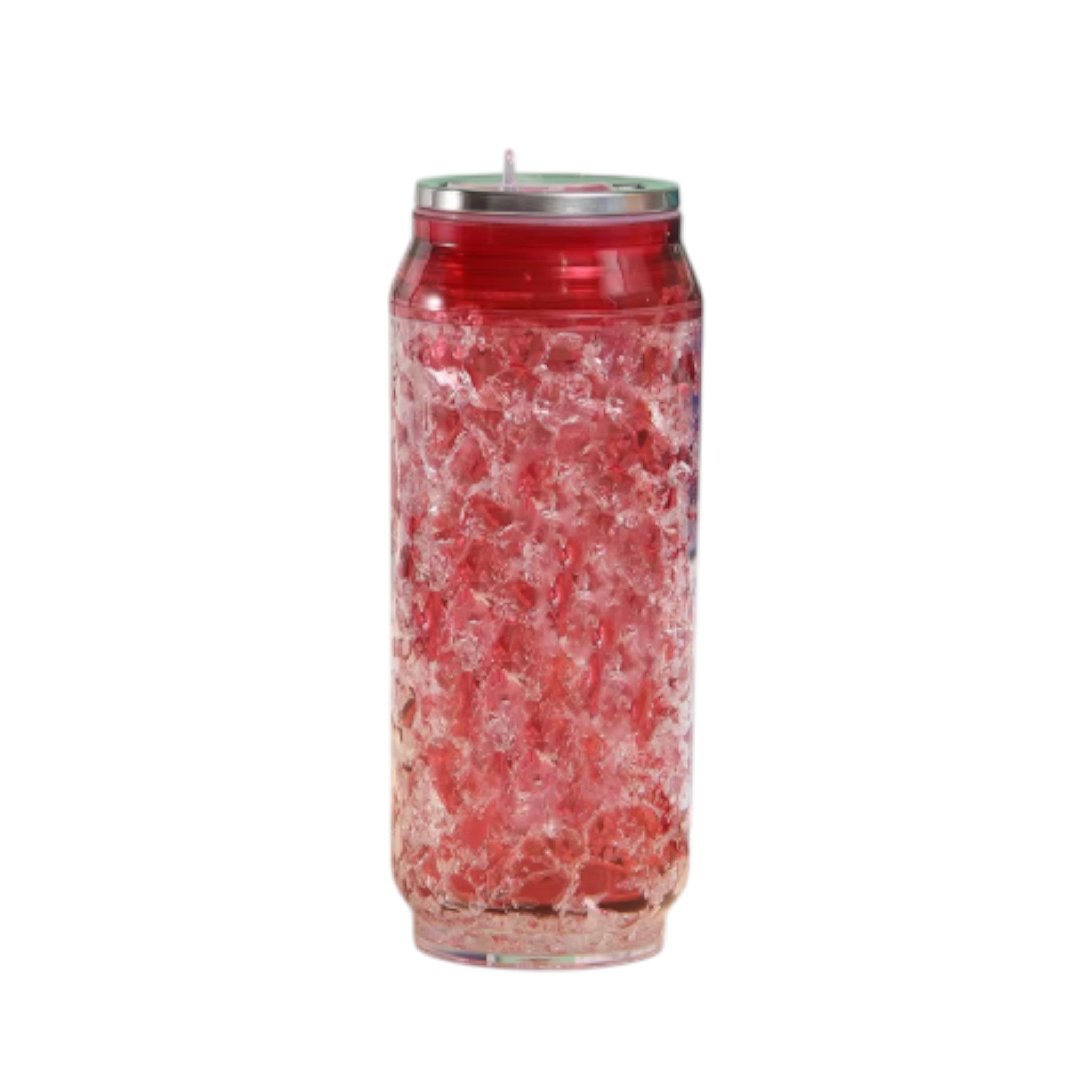 Crushed Ice Design Drinking Can Bottle 450ml BPA Free Double Layer Plastic