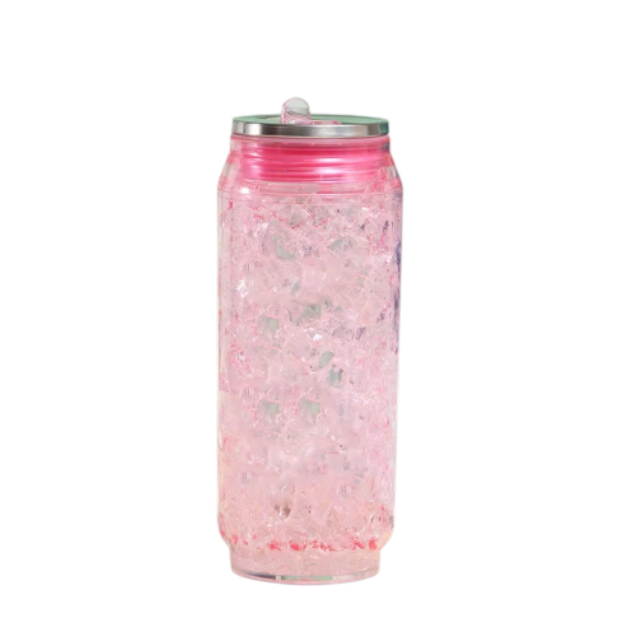 Crushed Ice Design Drinking Can Bottle 450ml BPA Free Double Layer Plastic