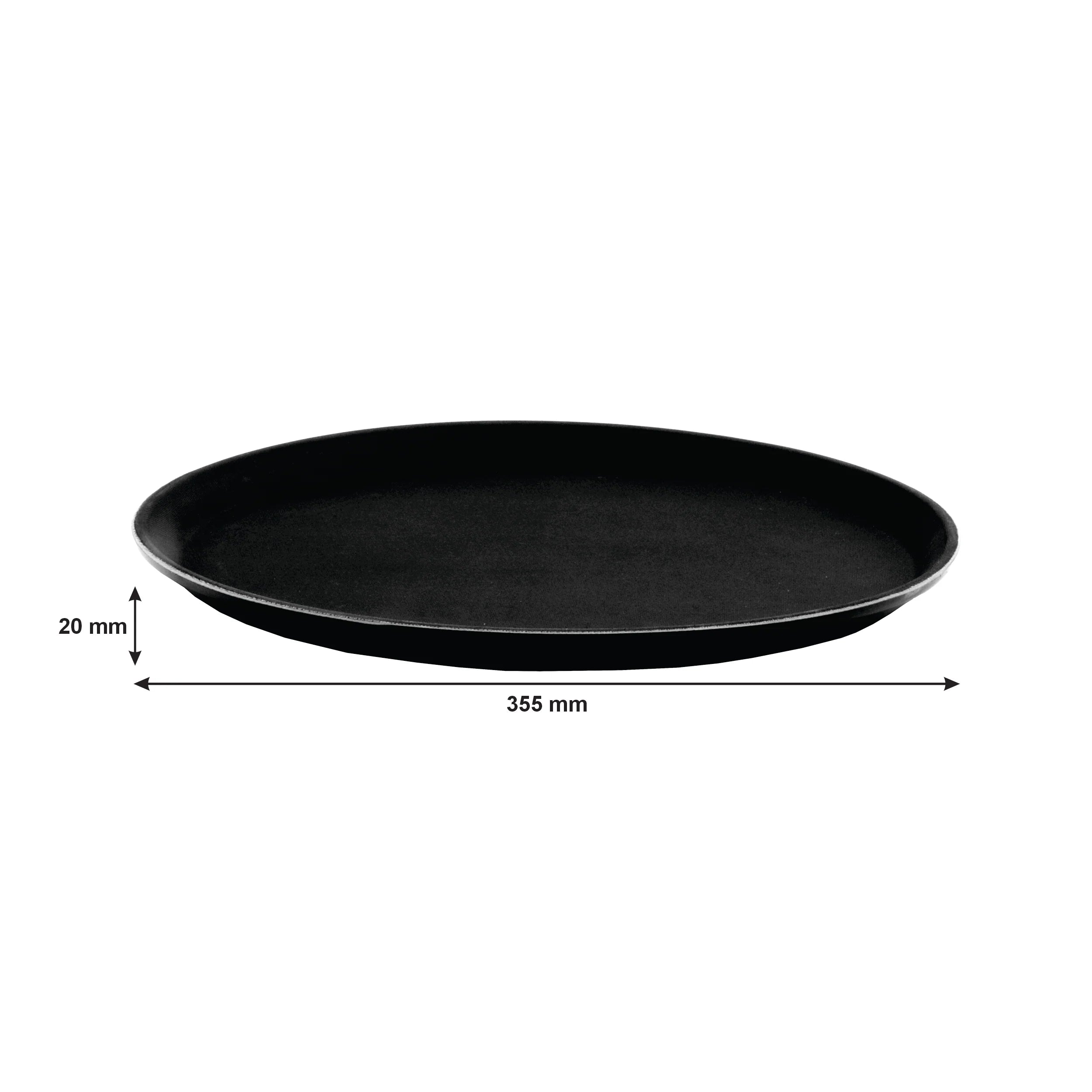 Bar Butler Serving Tray Black Non-Slip Round 355mm 21528