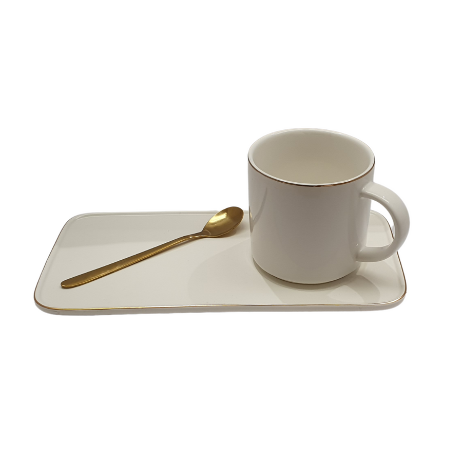 Ceramic Tea-Coffee Cup & Saucer 3pc Gift Set SGN2468