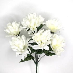 Artificial Bush Flower for Mum 7-Head Bouquet