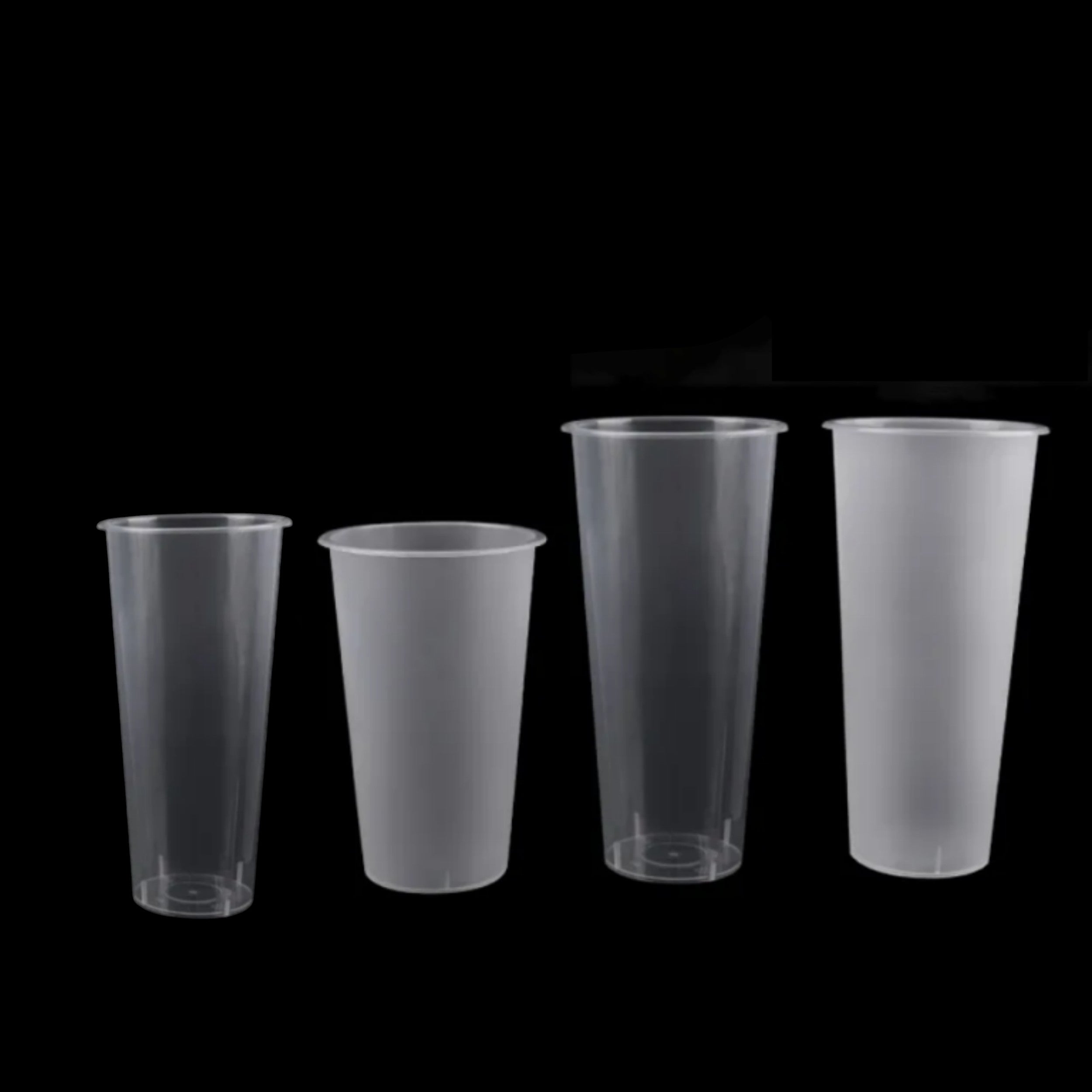Smoothie Drinking Cups - PP Clear/Frosted Reusable Plastic 1pc