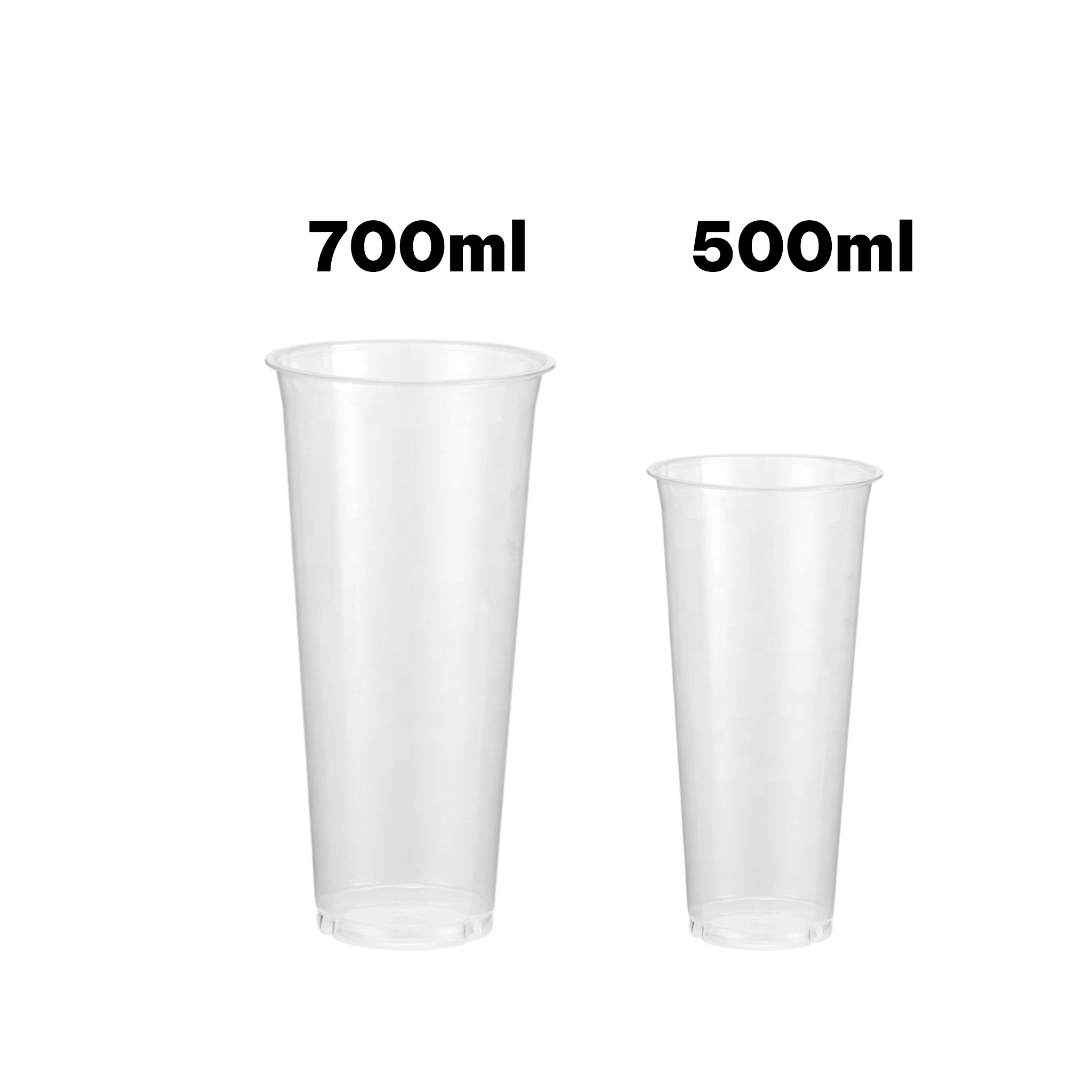 Smoothie Drinking Cups - PP Clear/Frosted Reusable Plastic 1pc