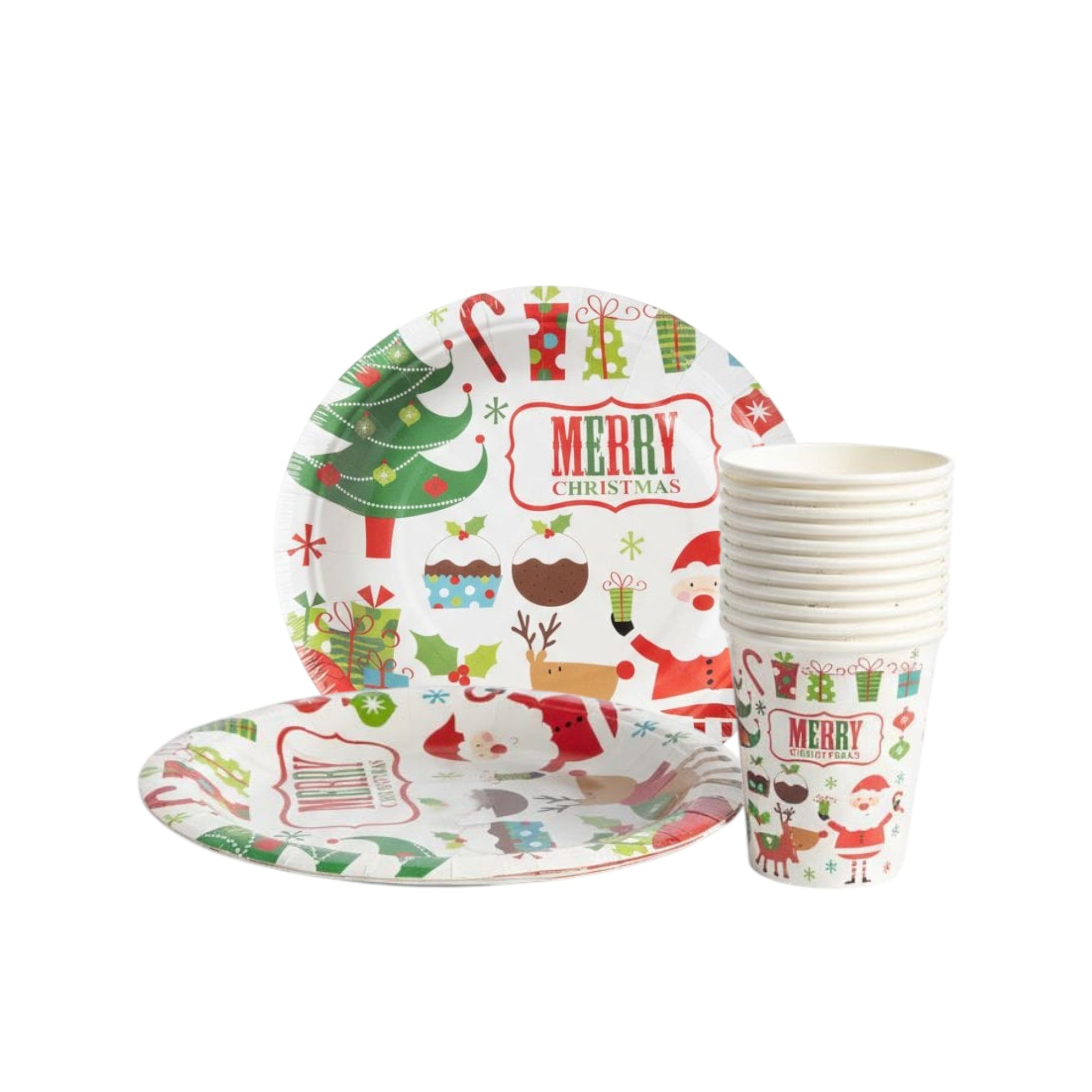 Disposable Party Paper Christmas Character Dinnerware Set