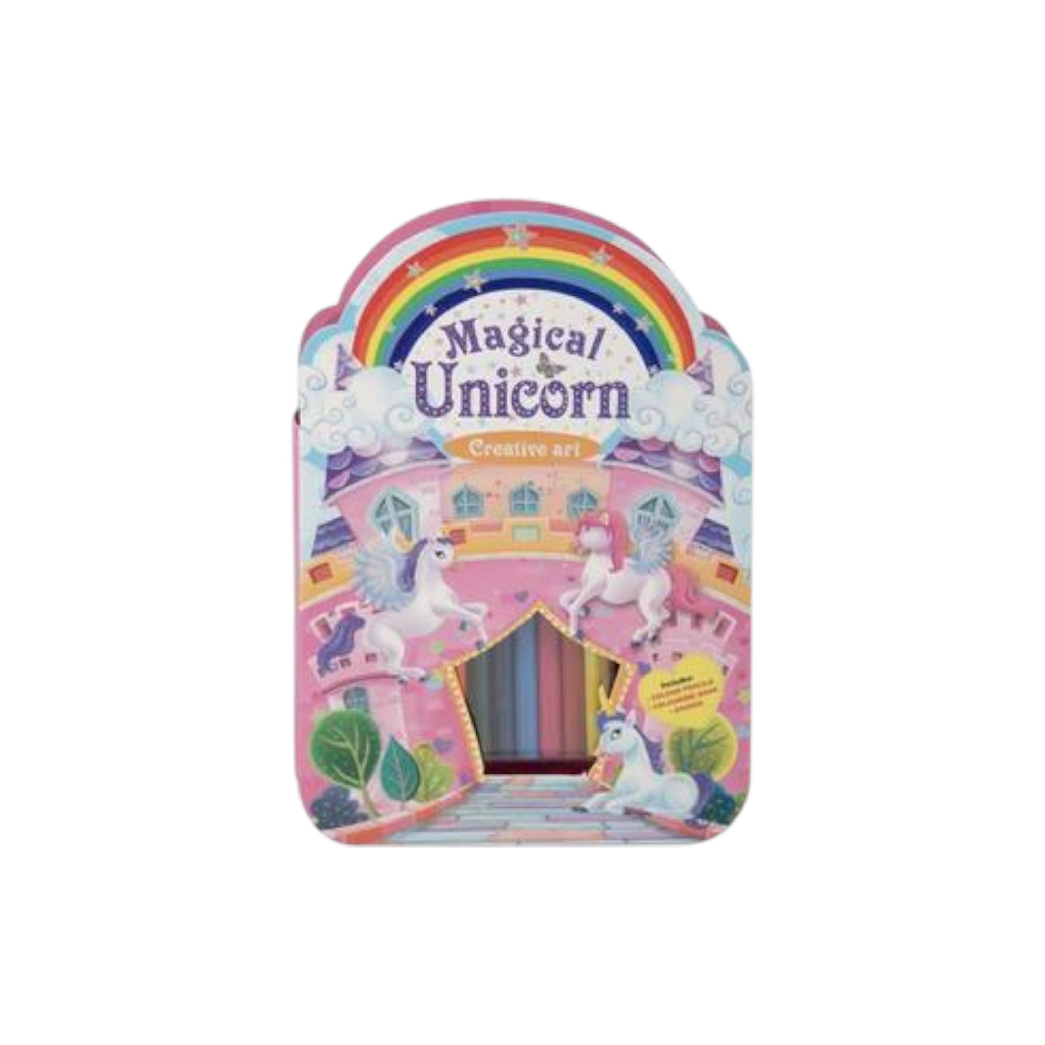 Magical Unicorn Coloring Activity Book with Coloured Pencils