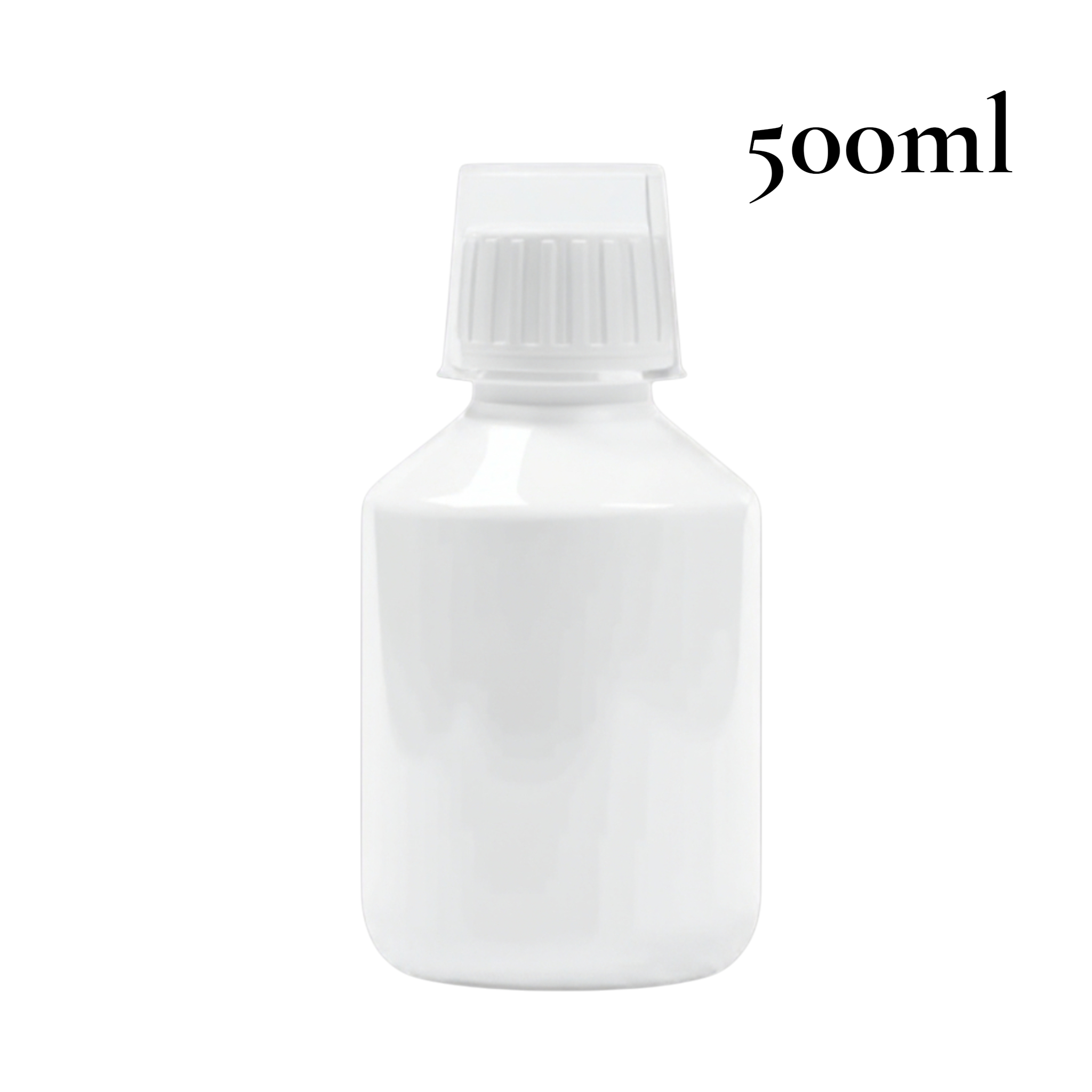 Medical-Cosmetic Bottle High-Neck with Lid & Clear Overcap - Pharmaceutical Container Bottle Round White