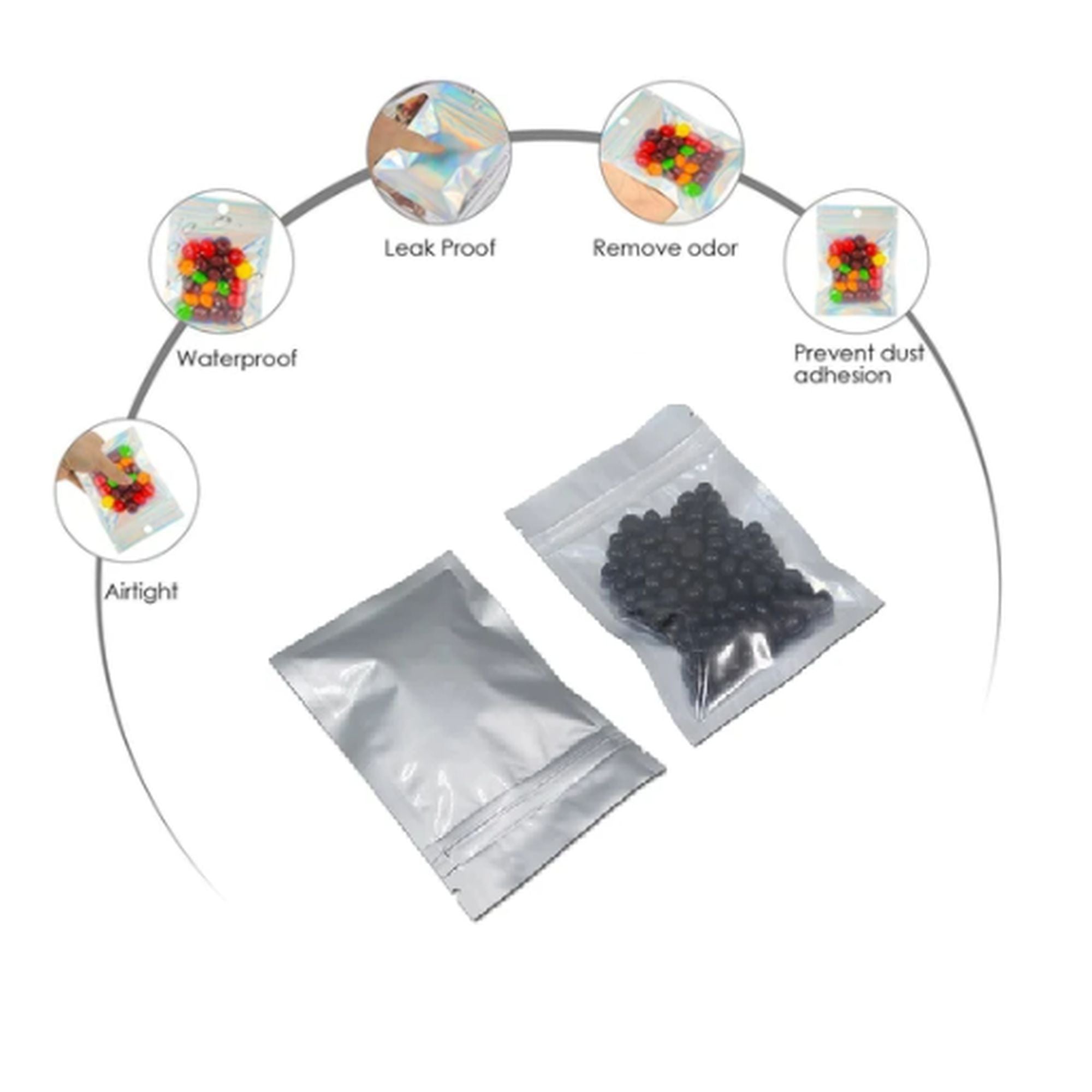 Vacuum Metalized Bags Silver 500g 16.5x26cm 70mic Laminated Pouch 100pack