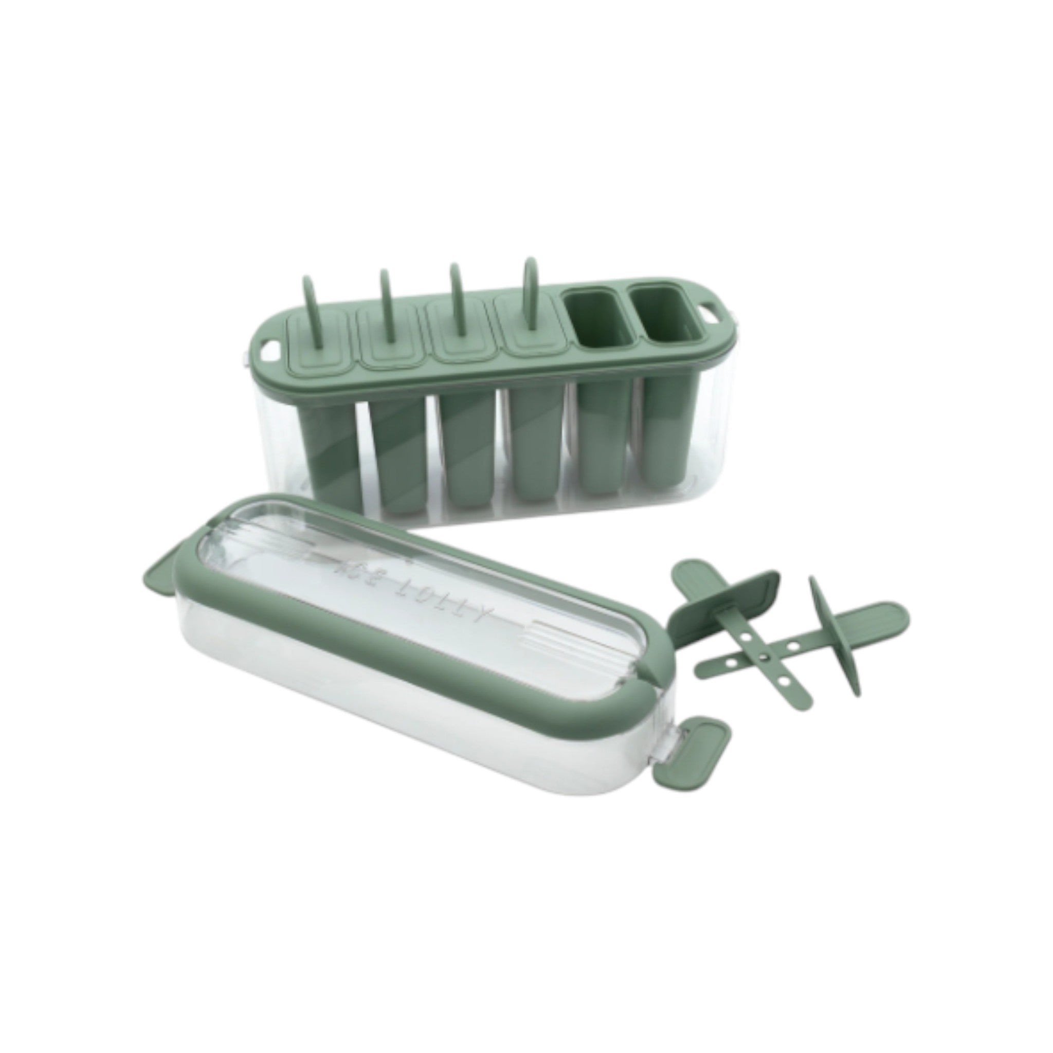 Regent Sage Ice Lolly Moulds in a Plastic Holder with Handle 6 Sage