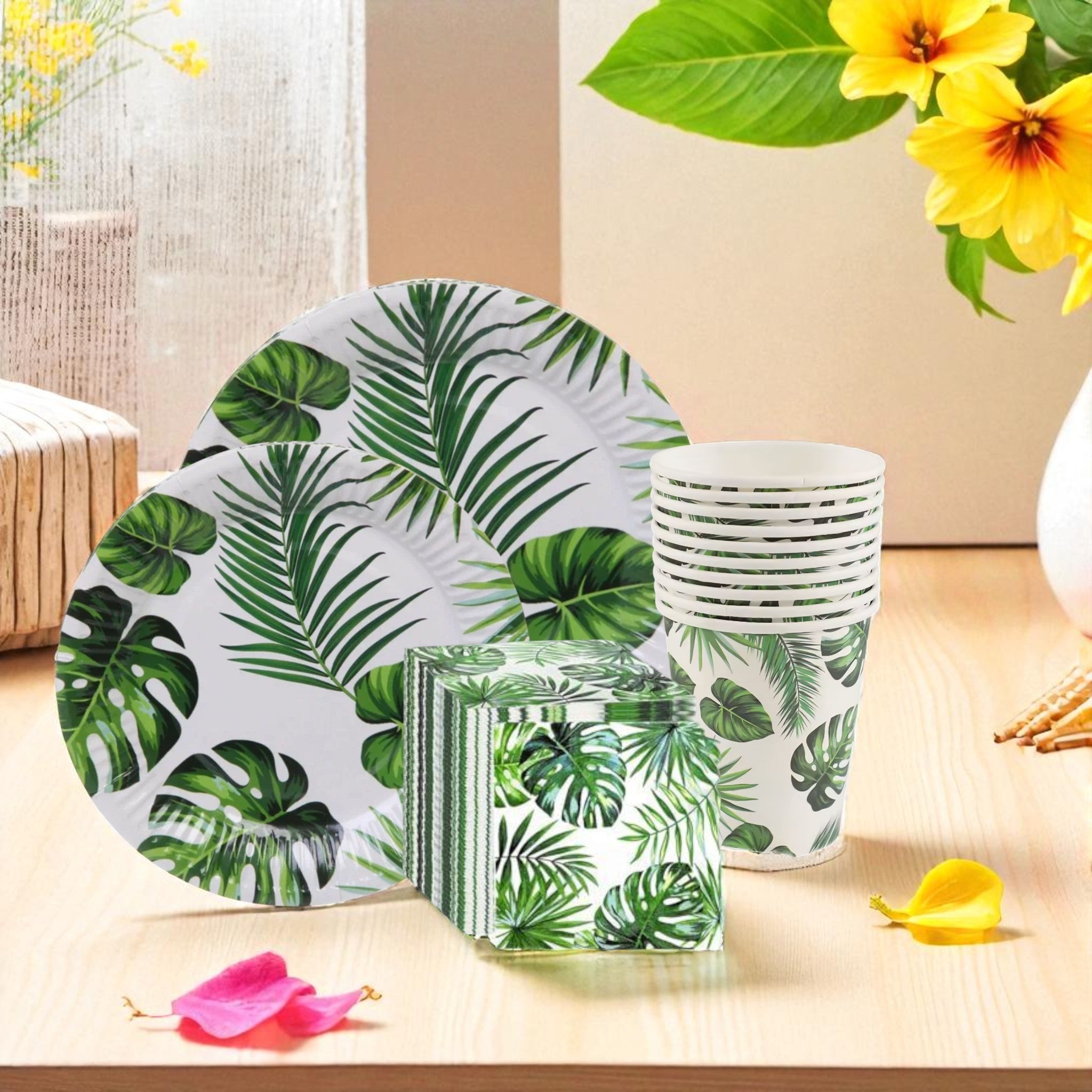 Disposable Party - Leaf Patterned