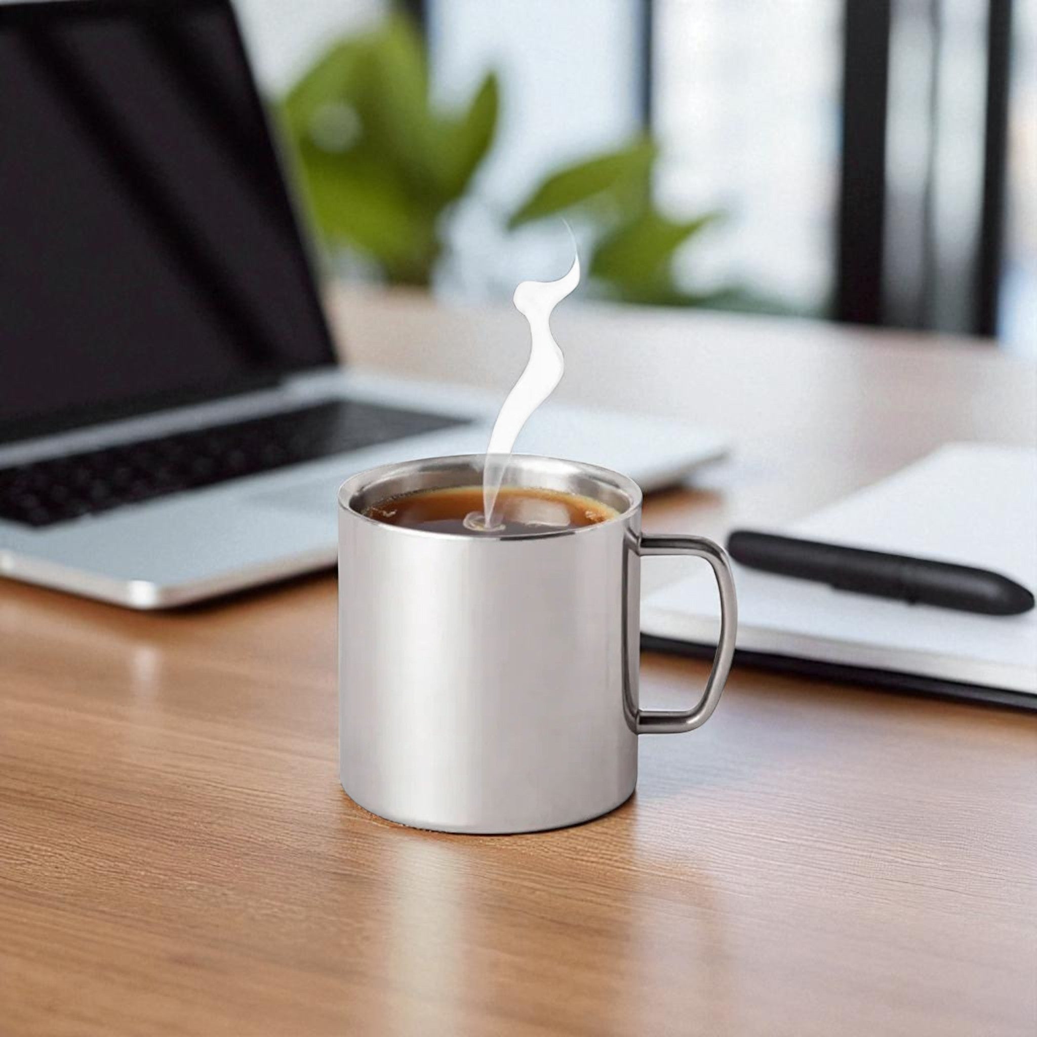 Sober Coffee Mug 250ml Double Wall Stainless Steel 9x8cm