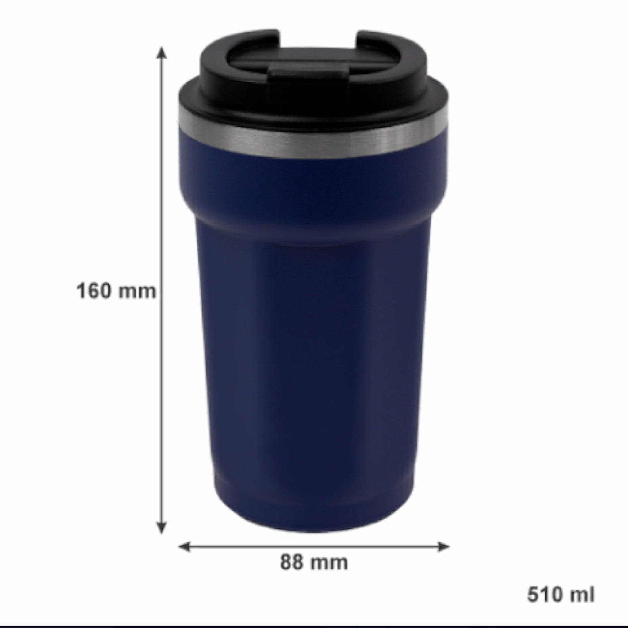 Regent Double Wall Stainless Steel Travel Mug Navy 510ml