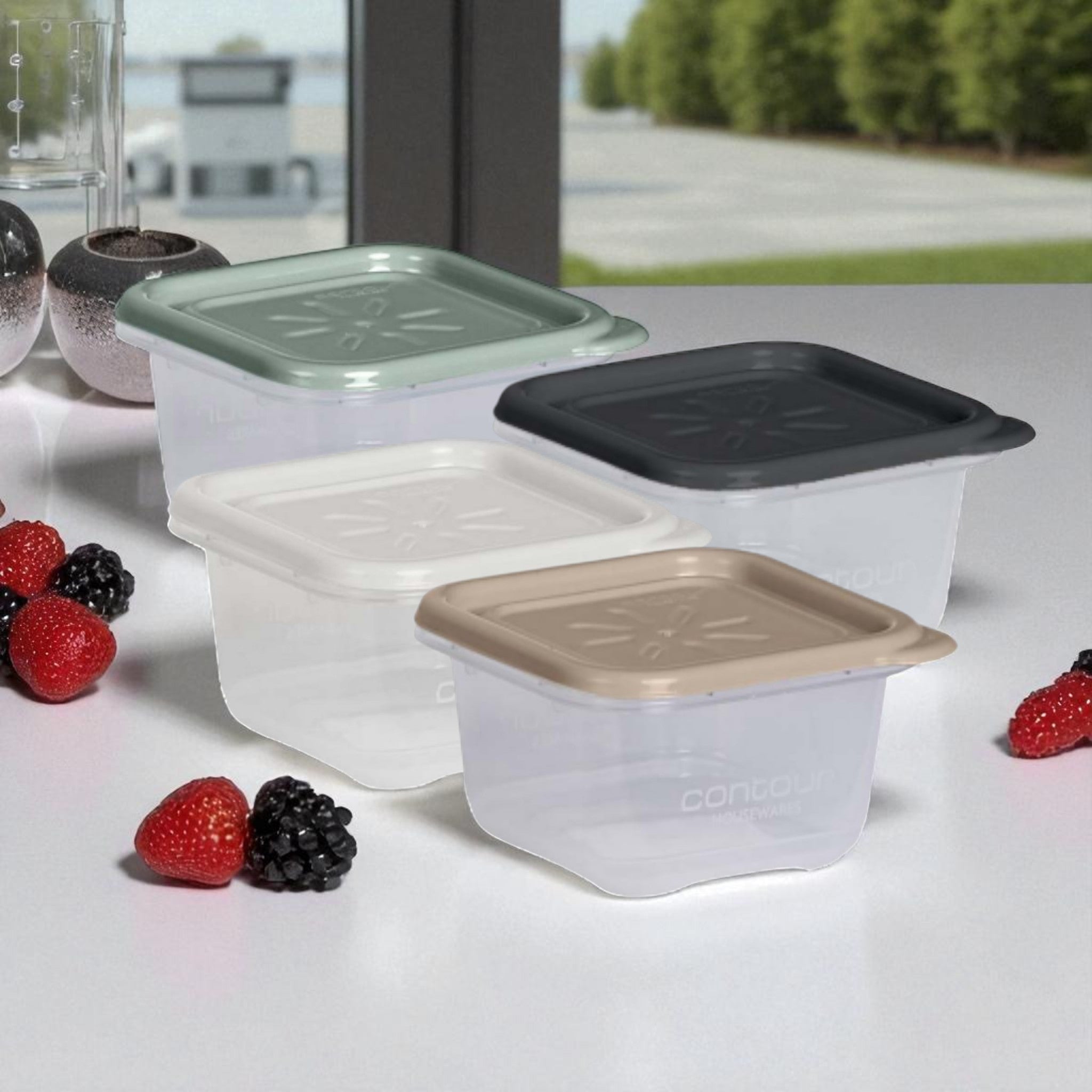 Plastic Contour 120ml Square Clear