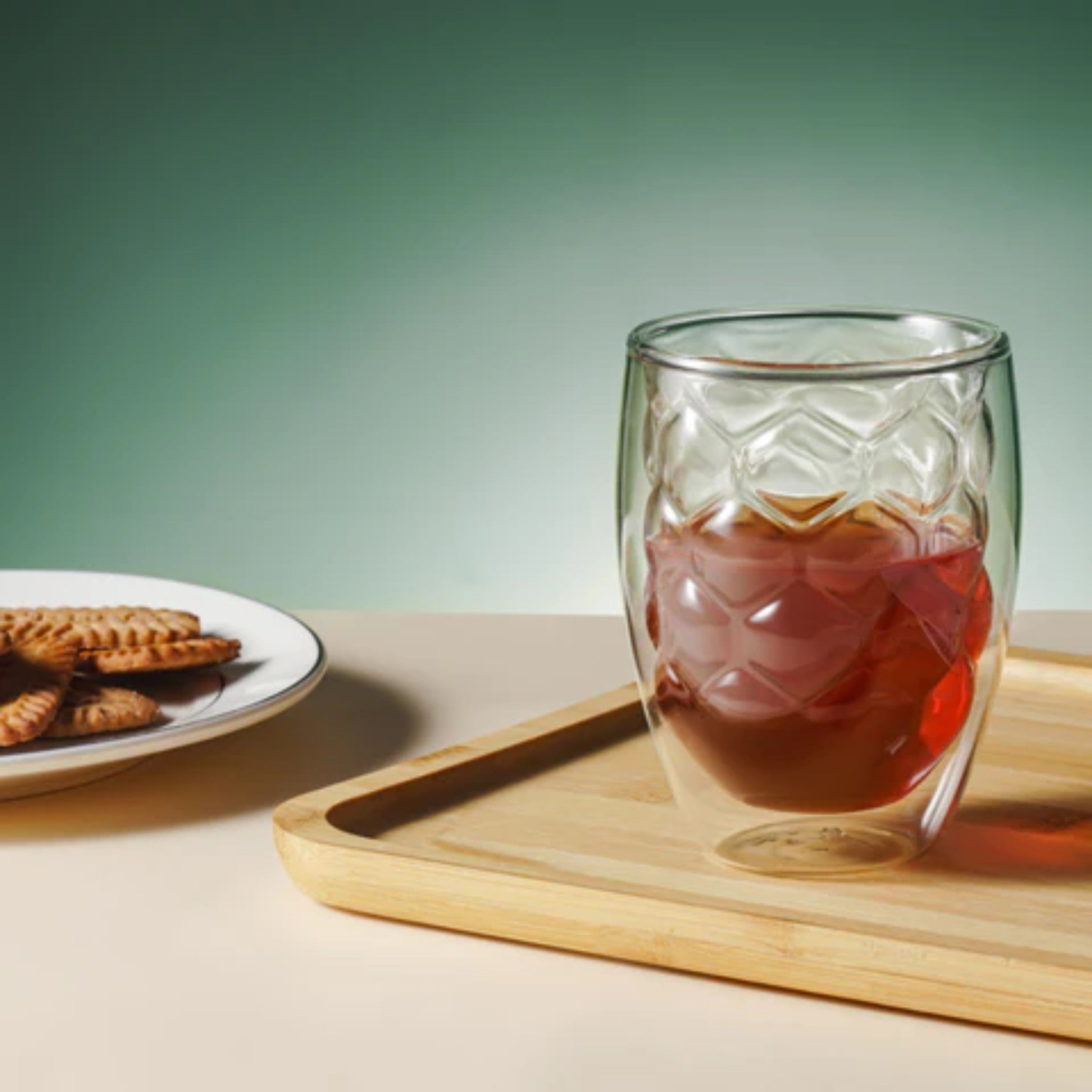 Borosilicate Double Wall Glass Cup 350ml 2pc Set