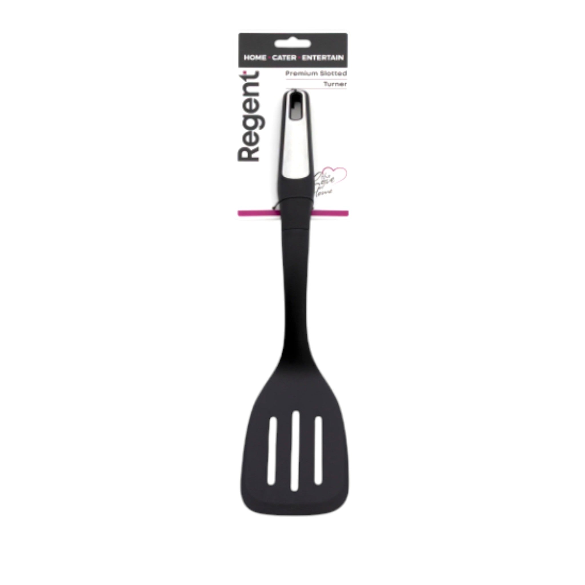 Regent Premium Slotted Turner Black Nylon with PP+SS Handle