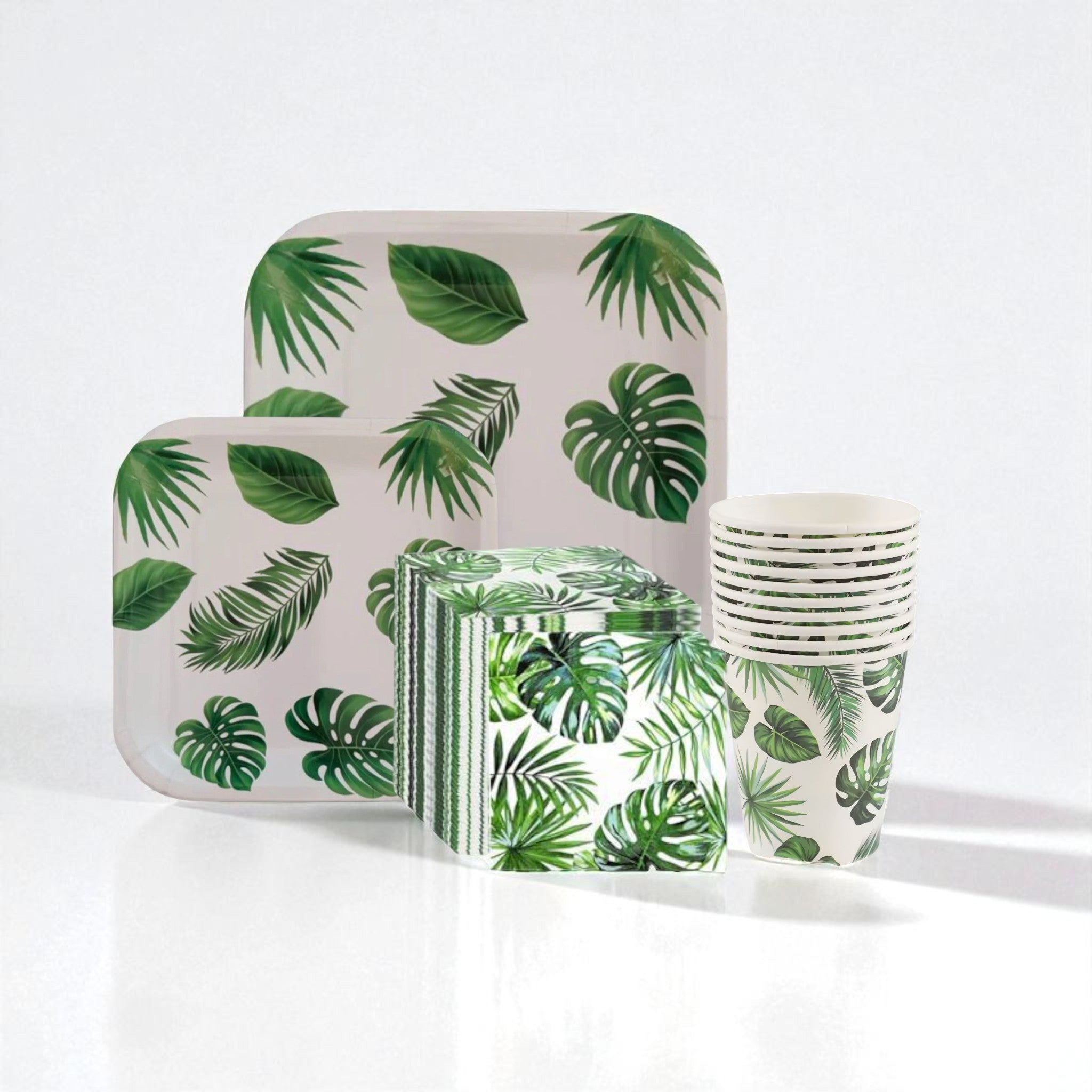 Disposable Party Leaf Print Set