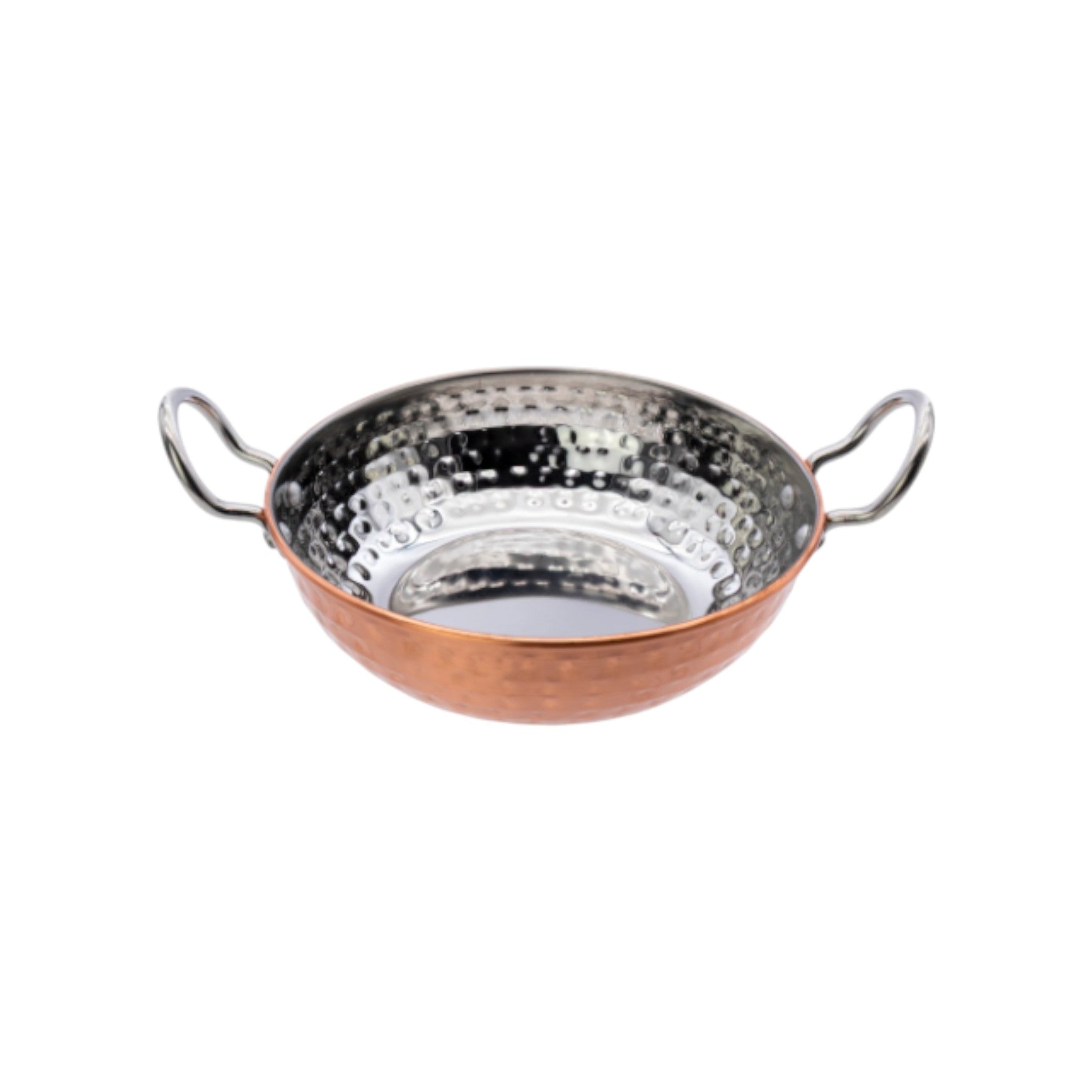Regent Cookware Karahi Pan Hammered Stainless Steel Copper Plated 1.2L