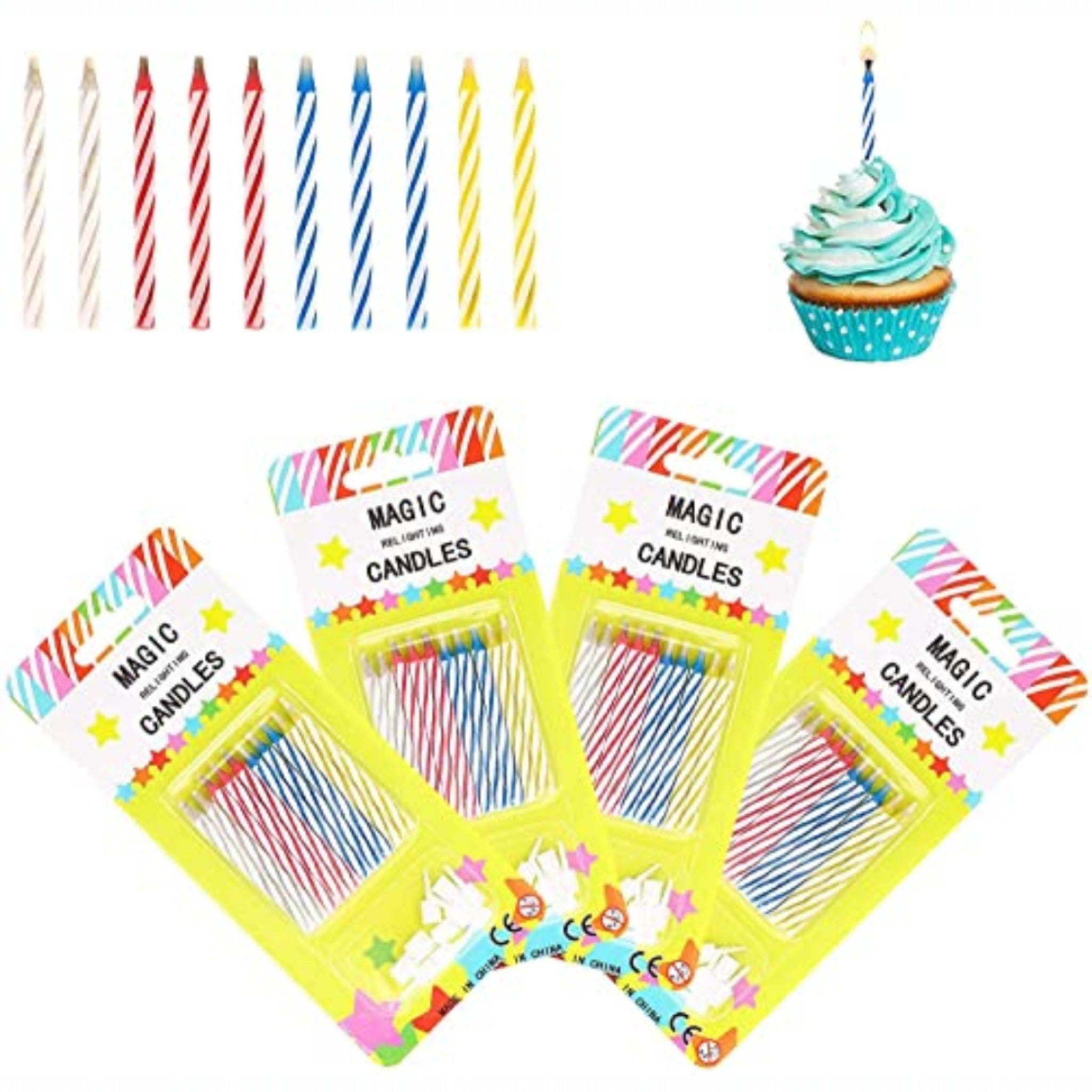 Multicolor Magic Birthday Candles 12pcs