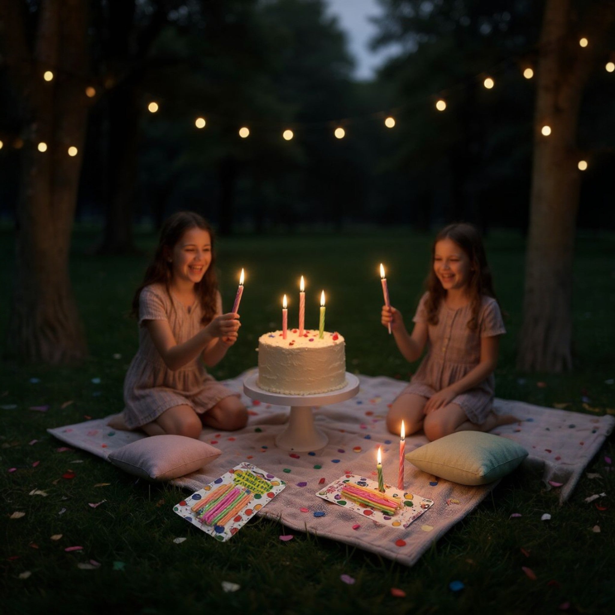 Neon Sparkle Candles 16.5cm 18pcs