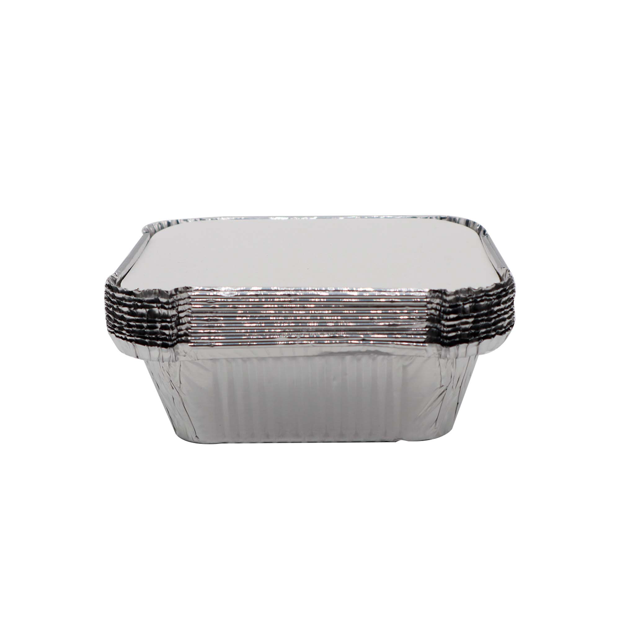 Aluminum Foil Takeaway Container Disposable Tubs 4133P with Poly PVC Lid Card Lid 1pc
