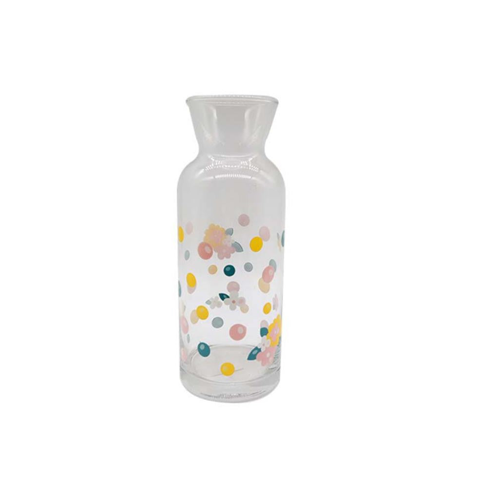 Pasabahce Glass Carafe 1L Patterned Flower & Dot Print 40225a