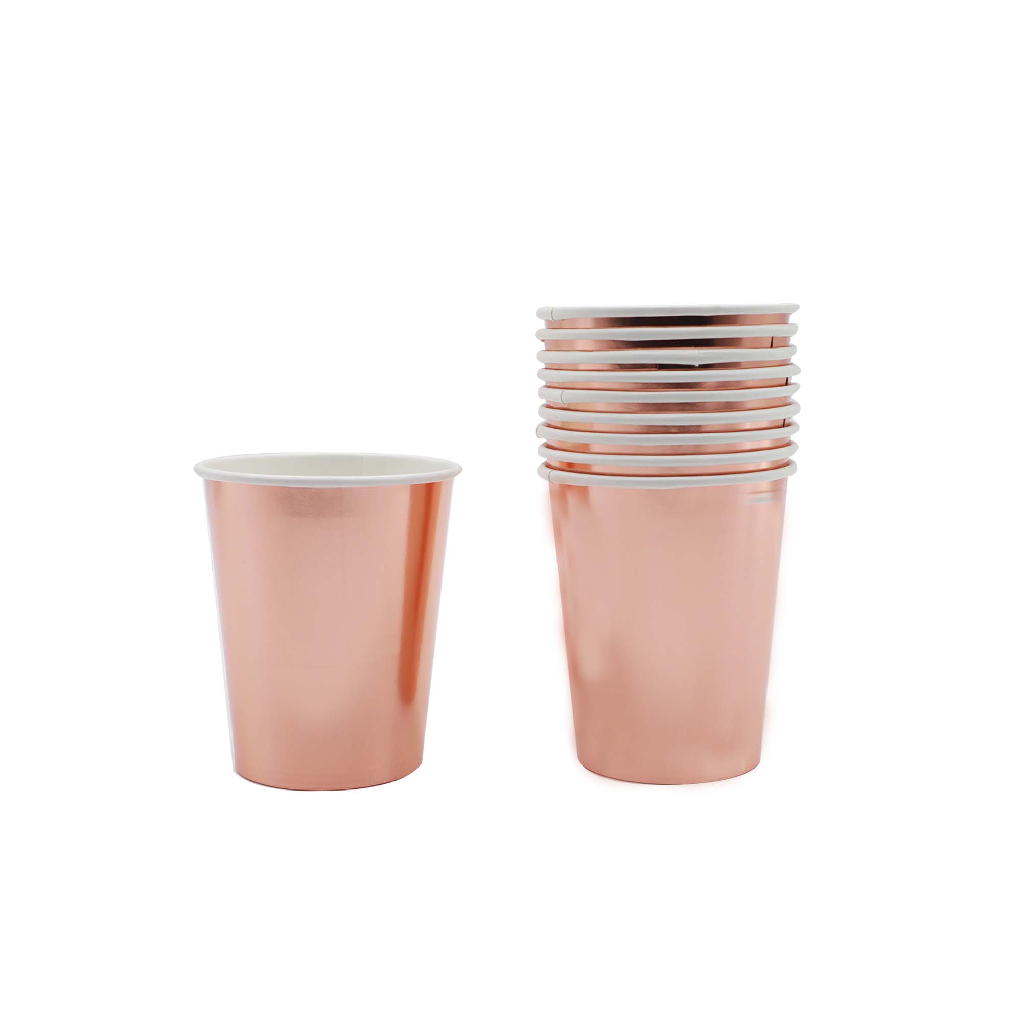 Disposable Party Paper Cup Rose Gold 10pack