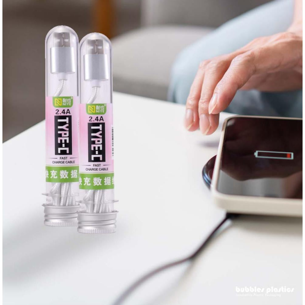 Plastic PET Test Tube 14cm - Vials Container Bottle Tube Shape with Lid