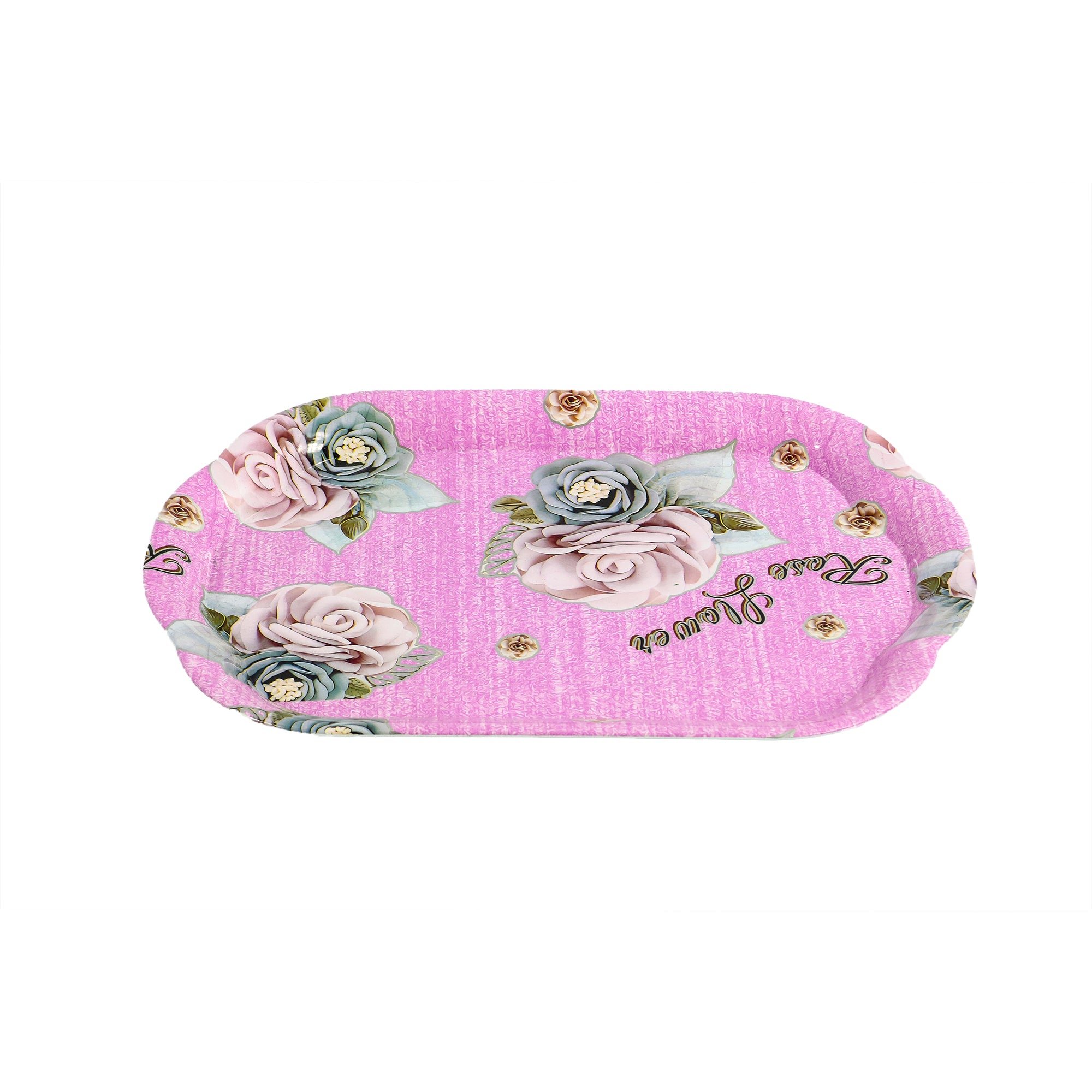 Plastic Serving Tray Floral Patterned
