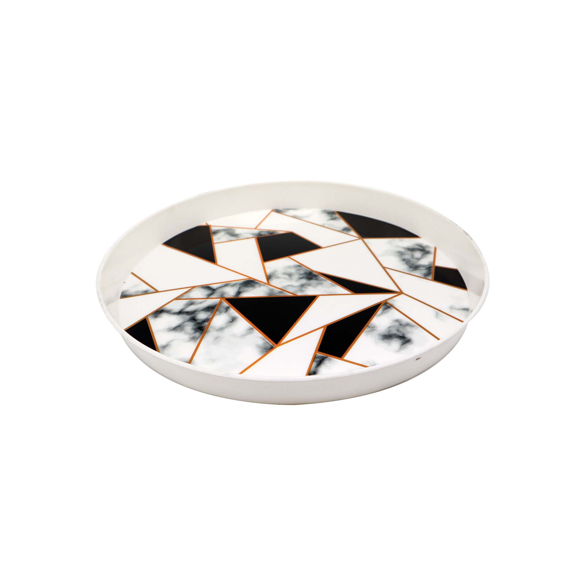 Designer Serving Tray Round Plastic 30cm