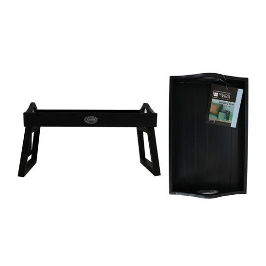 Serving Breakfast Tray Black with Folding Legs Edu Desk 21427