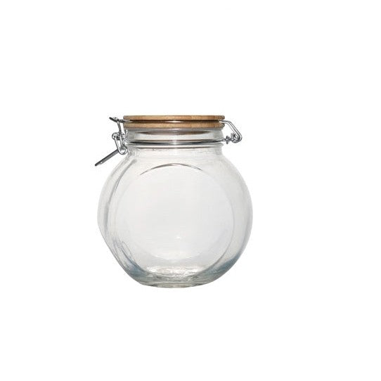 Glass Jar 2.15L Round Bamboo Clip Lid 27057