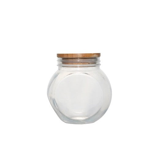 Glass Jar 660ml Round Bamboo Lid 27052