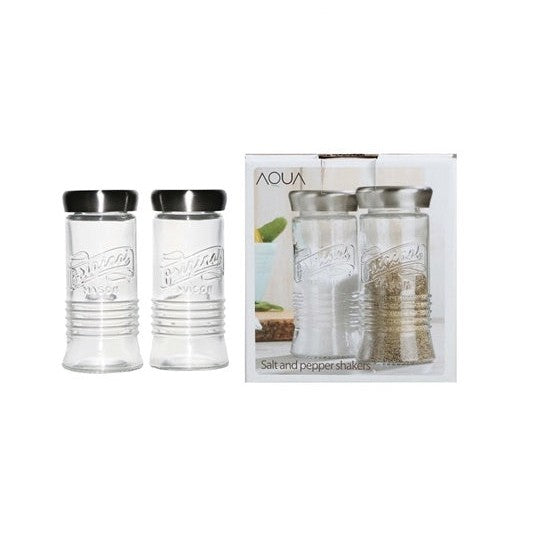 Aqua Glass Salt & Pepper Shaker 150ml Condiment Set 26050