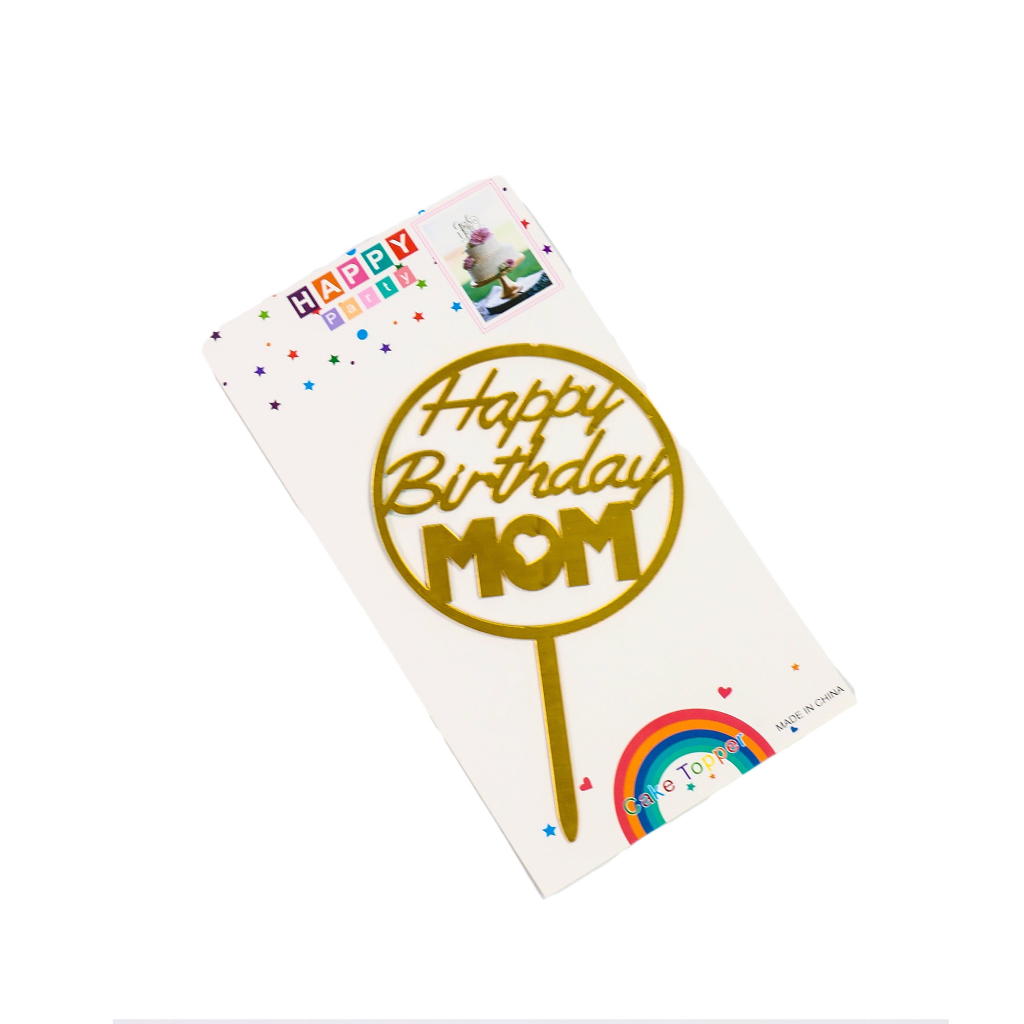 Cake Topper Happy Birthday Mom