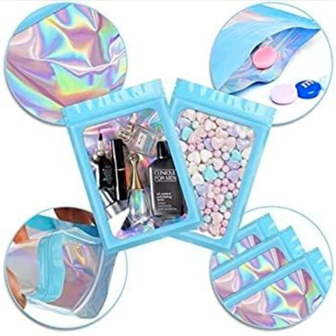 Holographic Resealable Bags 16x23.5cm Clear Window 10pack
