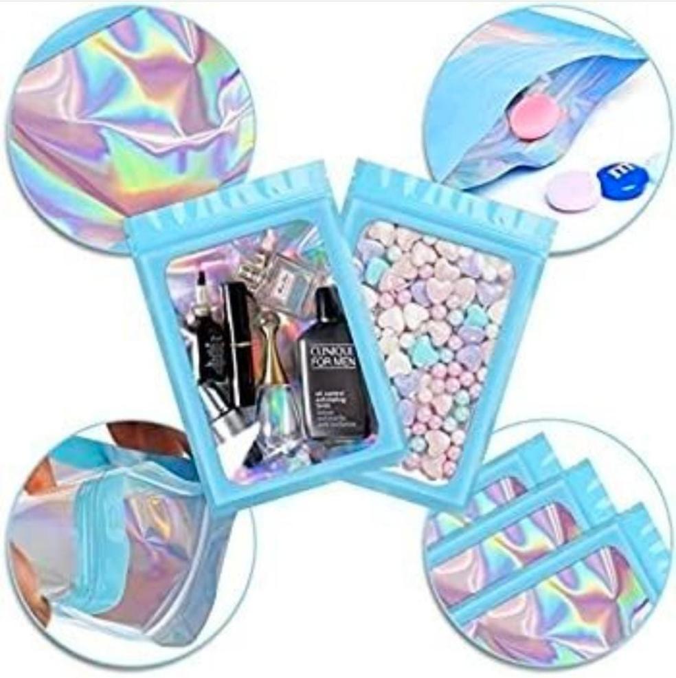 Holographic Resealable Bags 20x30cm Clear Window 10pack