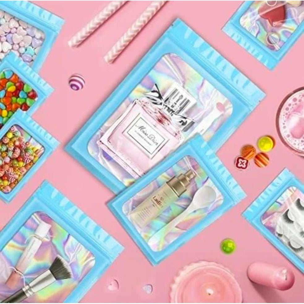 Holographic Resealable Bags 20x30cm Clear Window 10pack